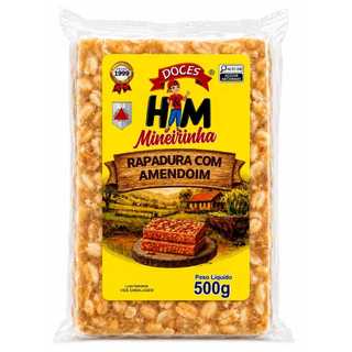 Rapadura c/ Amendoim Mineirinha 500g - KIT C/ 02 UNIDADES