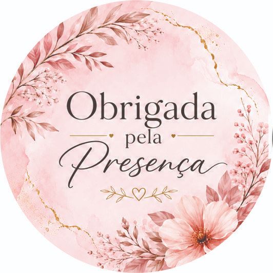 Etiquetas Adesiva Obrigada Pela Presença 100 Unidades