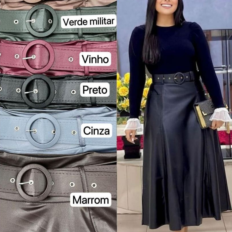 Saia Cirre Fit e Flare Com Cinto Longuete -0233