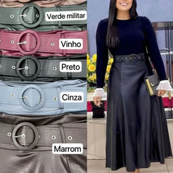 Saia Cirre Fit e Flare Com Cinto Longuete -0233