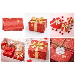 Poli Sujinho Modern Love 49cm x 69cm  Vermelho Ouro Kit 10 Folhas kit 20 folhas