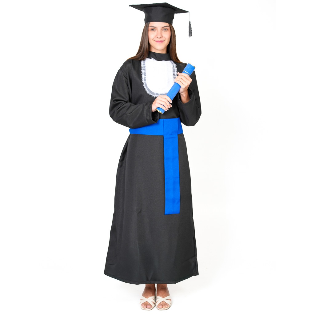 Beca de Formatura Adulto Tradicional Completa Pronta Entrega Canudo + Jabour + Faixa e Canudo | Toga de Formatura