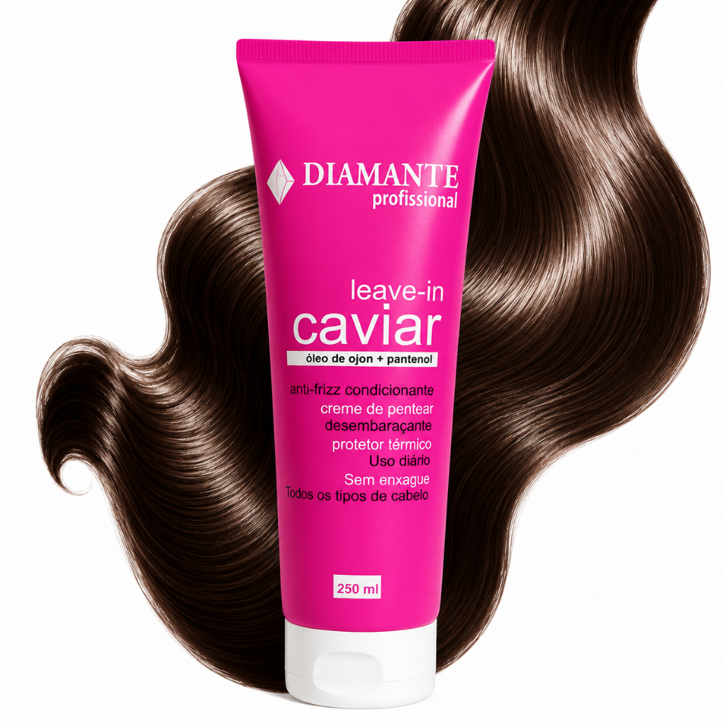 Leave In Hidratante Caviar Restaurador Protetor Térmico Óleo de Ojon Pantenol Diamante Profissional