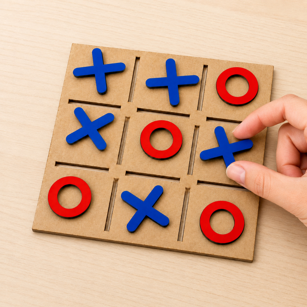 Jogo da Velha com Tabuleiro Brinquedo Lembrancinha MDF Infantil Pedagógico Coordenação Motora