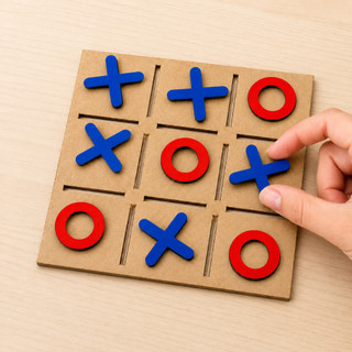 Jogo da Velha com Tabuleiro Brinquedo Lembrancinha MDF Infantil Pedagógico Coordenação Motora