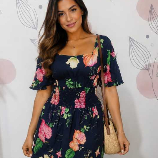 Vestido Longo Estampado Ciganinha Roxo - Tecido de Qualidade, Acabamento Impecável, Tamanho Único