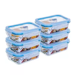 Kit 3, 4 e 6 Potes Vidro Hermético com trava Marmita Borossilicato 1040ml - Gato Panda Home