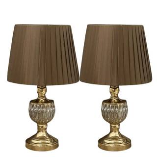 Abajur de Mesa Luxo com Cúpula (Kit com 2) – Ideal para Criado-Mudo, Quarto, Sala