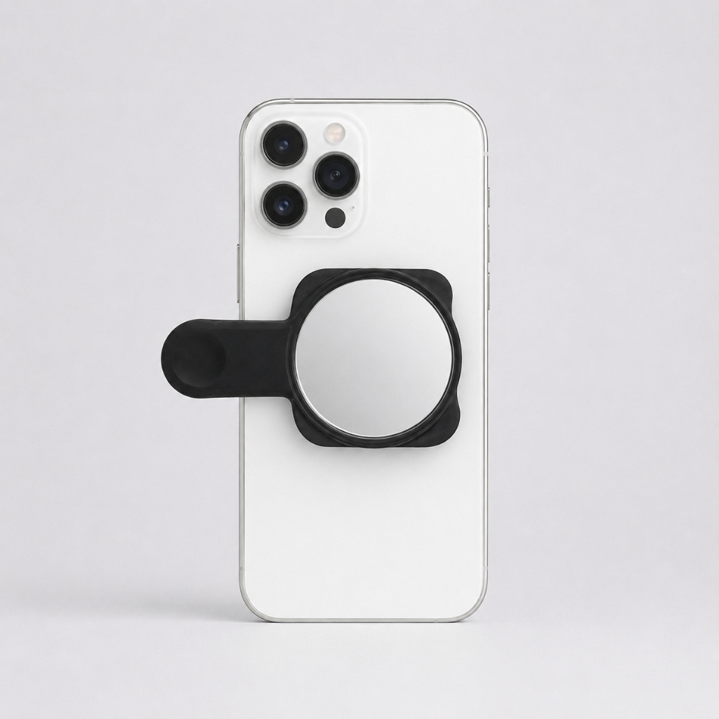 Espelho Selfie Para Foto Camera Traseira Celular Clipe Blog Vlog Smartphone Iphone Android Xiaomi