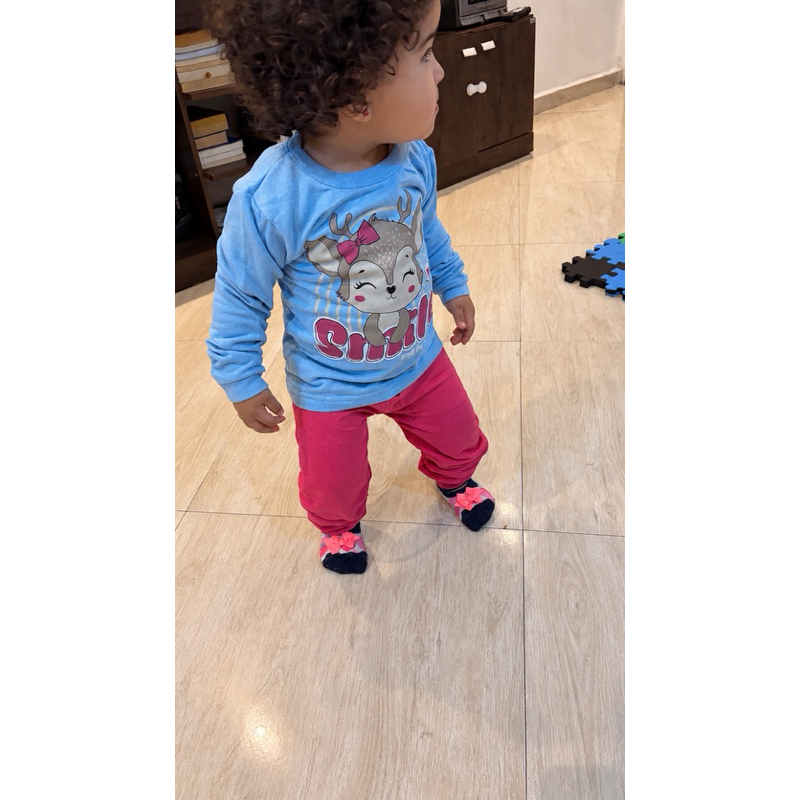 Conjunto infantil moletom flanelado
