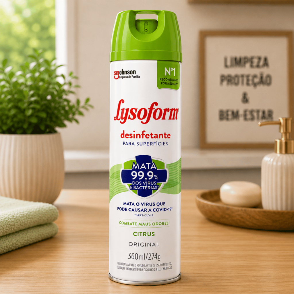 Desinfetante Lysoform Aroma CITRUS 360ml - Elimina Germes e Odores, Seguro para Pets