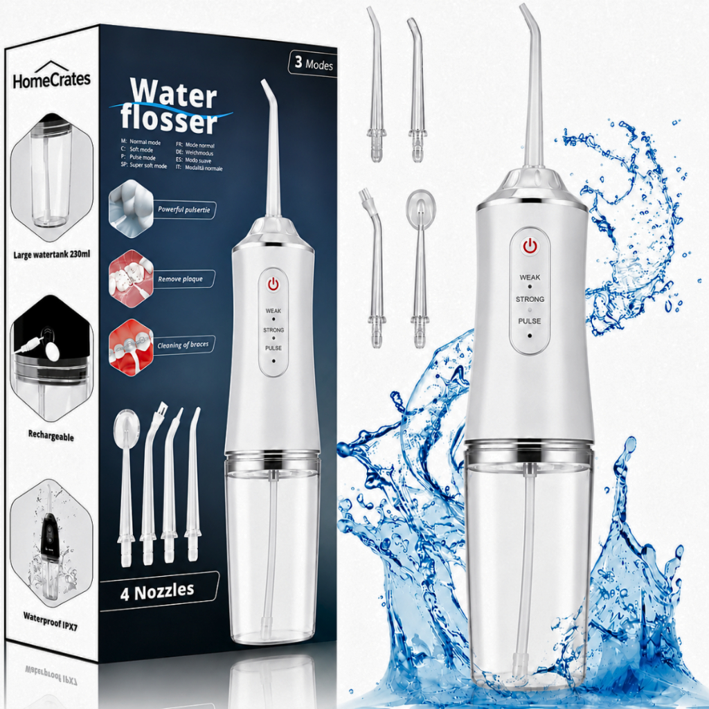 Irrigador Oral Jato D'água Elétrico Limpador Dental E Bucal - 3 Modos de Jatos Water Flosser Bivolt