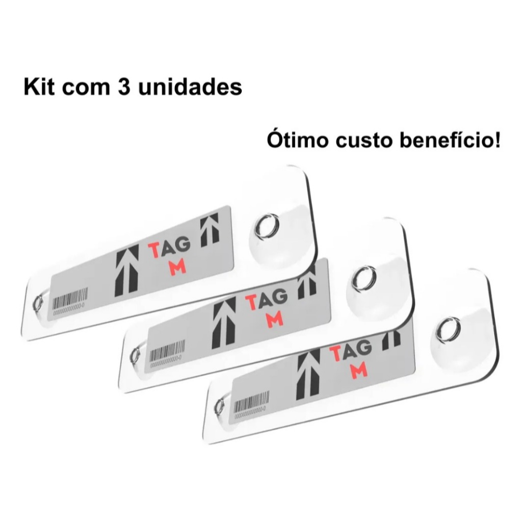 Kit Suporte para Tag c/ 03 Peças - Pedágios/Condomínios