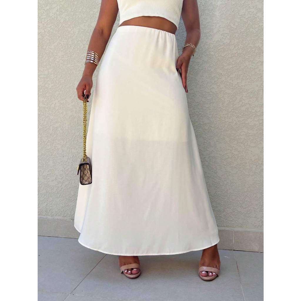 Saia longa lisa YY2821 ( Crepe servilha)