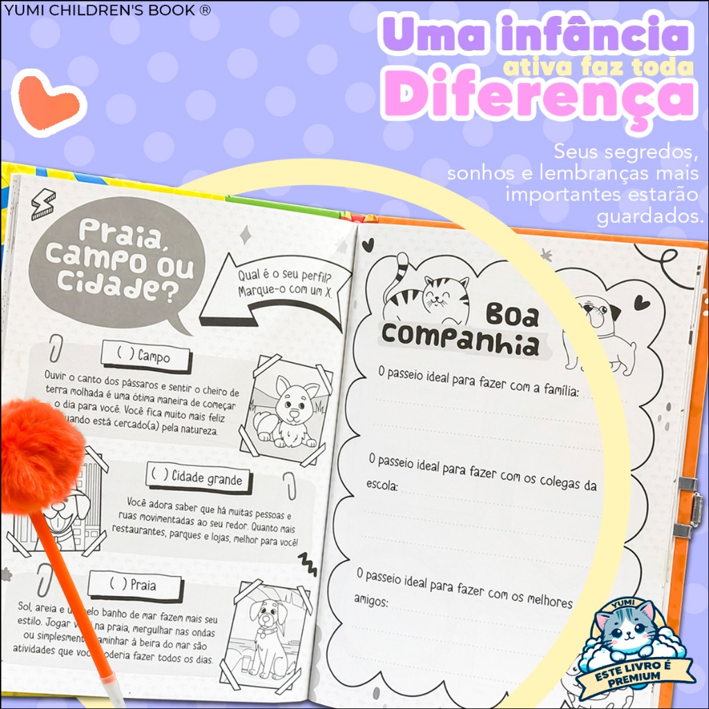 Meu Diário Fofinho Meu Amigo Pet | Livro Infantil Com Caneta Fofa | Segredos E Diversão Para Crianças · foto 2