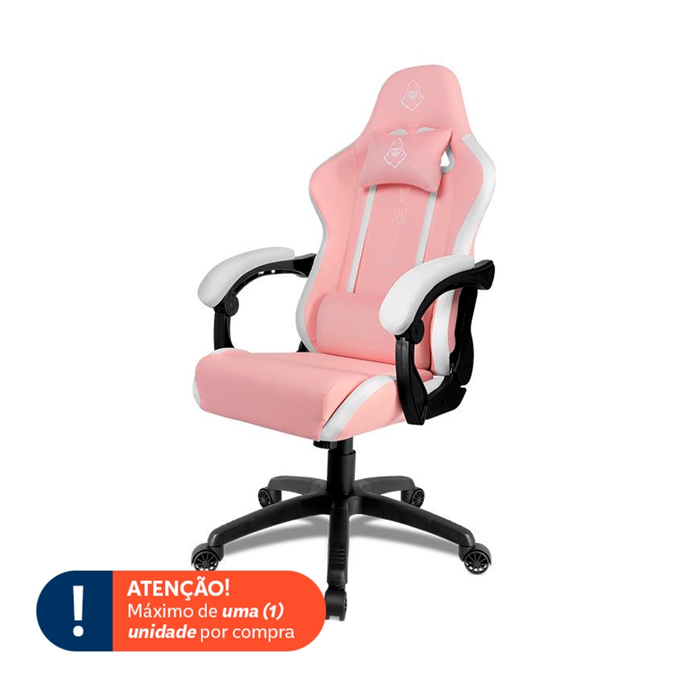 Imagem de Cadeira Gamer Mancer Ymir, Branco e Rosa, MCR-YMR-WPK