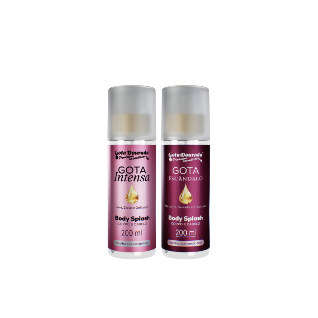 Dupla Body Splash Feminino Gota Dourada 200ml - Gota Intensa e Escândalo