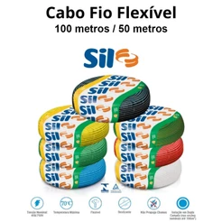 Cabo Flexível Sil 10mm² Anti Chama 750v Colorido 100m | 50m