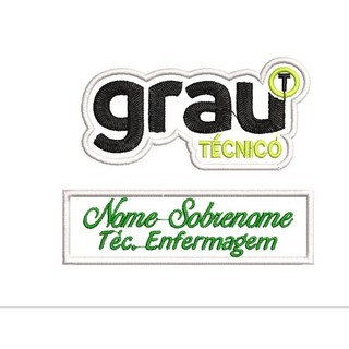 KIT PATCH BORDADO NOME + FACULDADE GRAU TÉCNICO KIT PATCH BORDADO XOM TERMOCOLANTE NOME + FACULDADE GRAU EDUCACIONAL