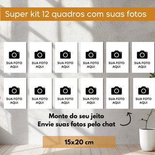 kit quadros decorativos para sala casa quarto 12 placas presente decoração personalizada com sua foto imagem 15x20