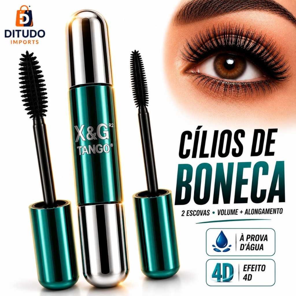 Máscara para Cílios Postiço Profissional Toque Especial Rímel 4D Prova D'água Super Preto Alongamento e Volume Duradouro