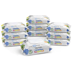 Kit 10 Lenços Umedecido Infantil Com Tampa Flip Top 120 Folhas - Limpeza Suave Pele Sensível Bebê - Turminha da Bagunça