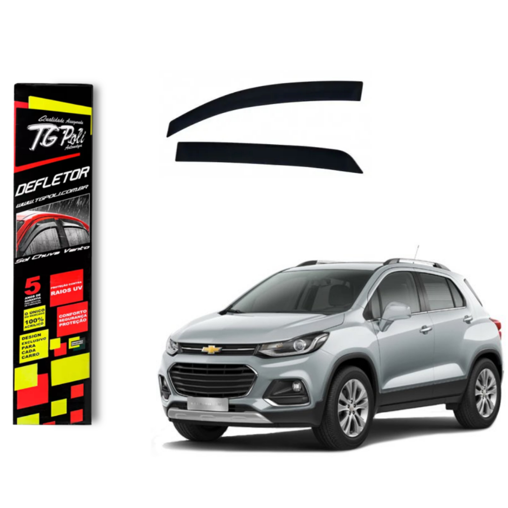 Calha de Chuva Chevrolet Tracker 2013 a 2019 4 portas TG Poli Defletor Portas Protetor Janelas Fumê