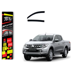 Calha de Chuva Mitsubishi L200 Triton 2008 a 2018 4P TG Poli Defletor Portas Protetor Janelas Fumê