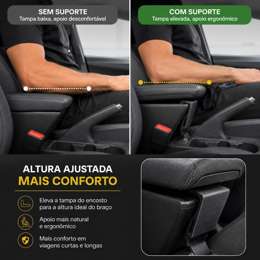 Suporte Elevador Apoio Encosto de Braço VW Nivus Polo Virtus — imagem 2 de 2