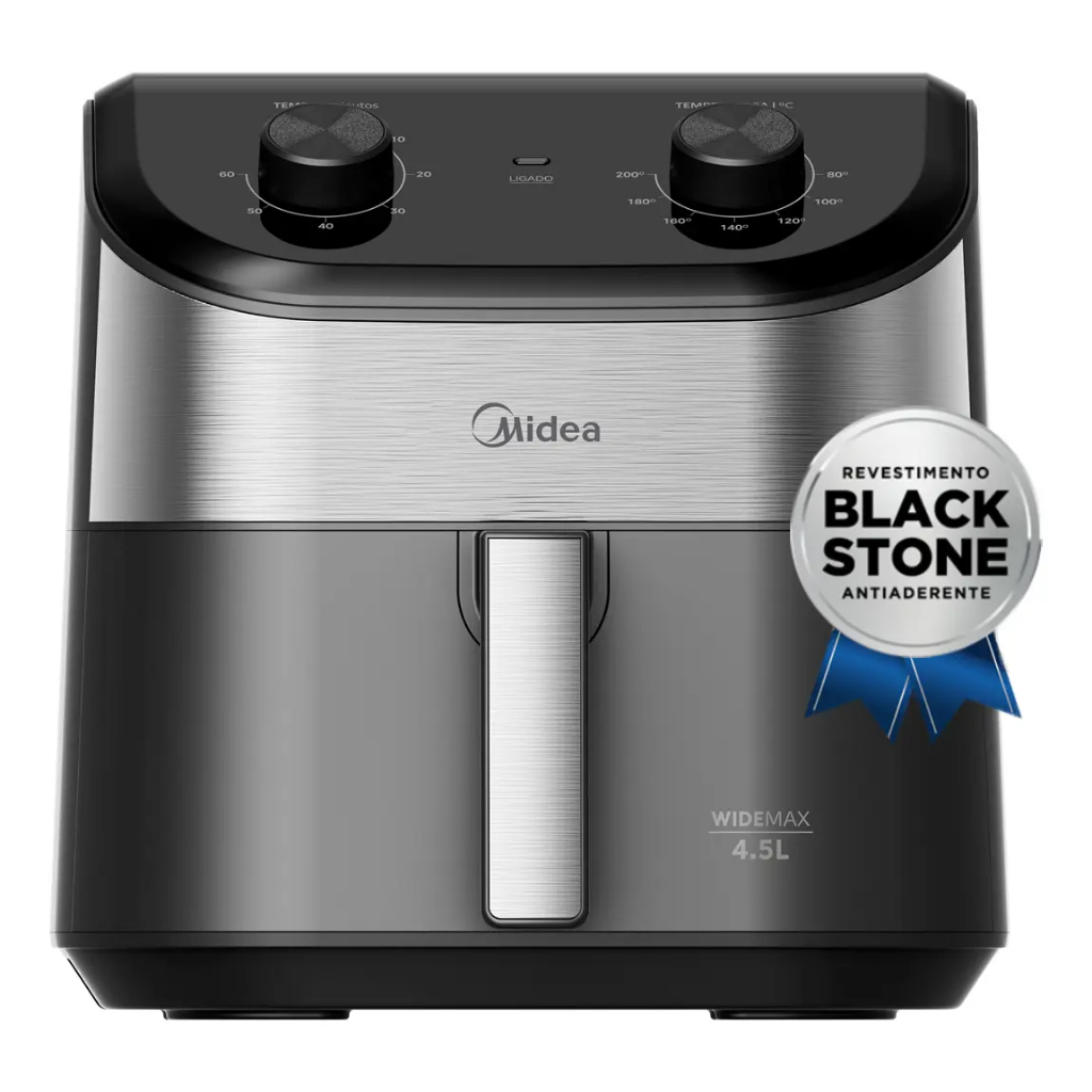 Fritadeira Air Fryer 4,5l Widemax Com Interior De Alumínio 1500w Midea 110v