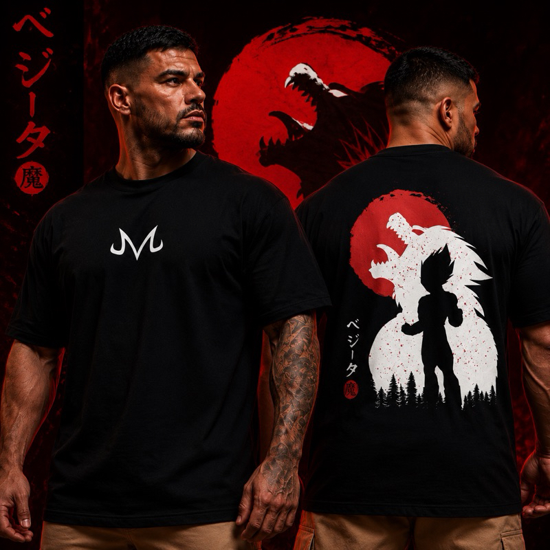 Camiseta Camisa Oversized Vegeta MajinBoo Musculação Premium 100% Algodão Streetwear Treino Academia