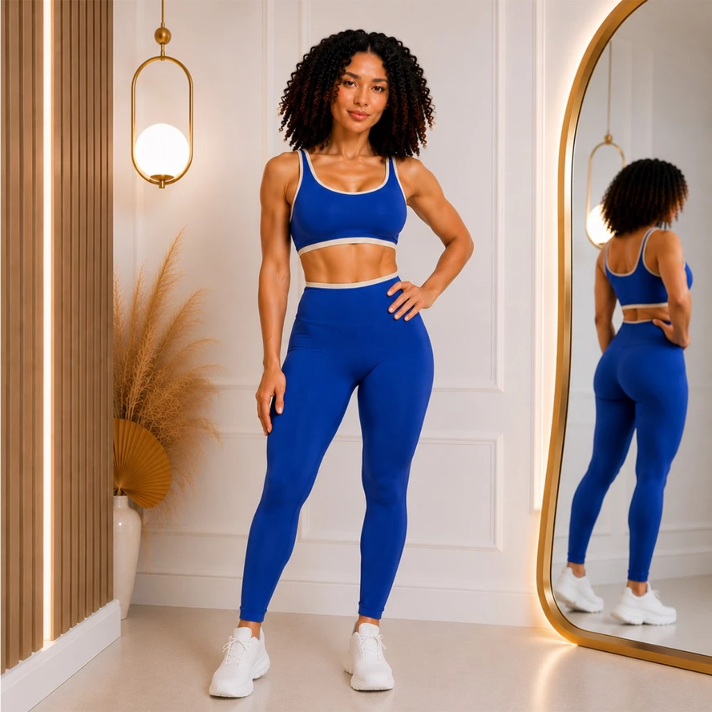 Conjunto Fitness Top e Legging Zero Transparência Premium Cós Alto Reforçado Feminino Academia — imagem 1
