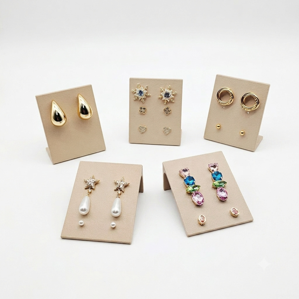 Kit 5 Displays de Brincos 6 Furos Expositores Loja Vitrine Bijuteria