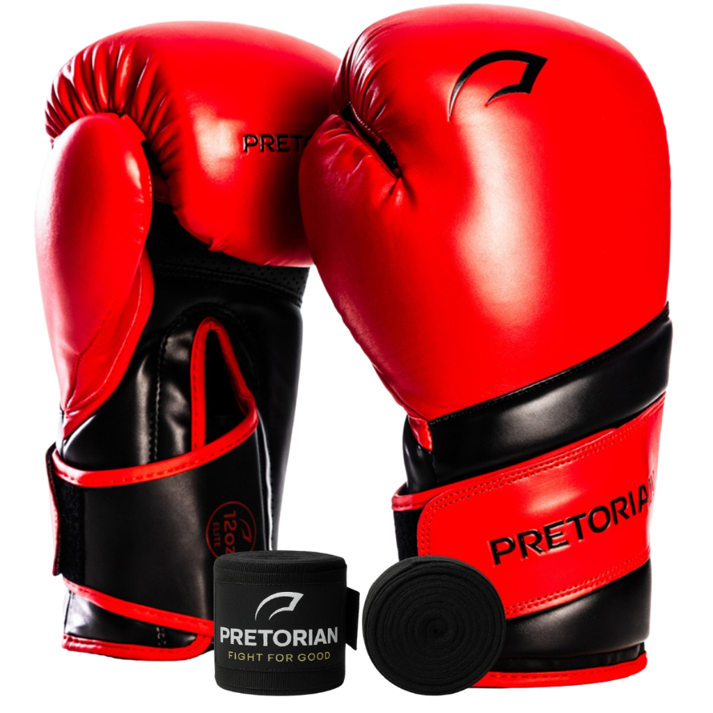 Luva de Boxe Muay Thai/kickboxing Elite Pretorian + 2 Bandagens Elástica 3,5M Para Treinos Ultra Profissionais