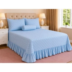 Kit Colcha Cobre Leito Estampado Premio, 400 fios 3 peças, Matelado - (Casal ou Queen)