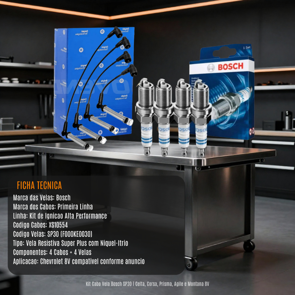Kit Cabo Delphi E Vela Bosch Original Celta Corsa Classic 1.0 Flex · foto 2
