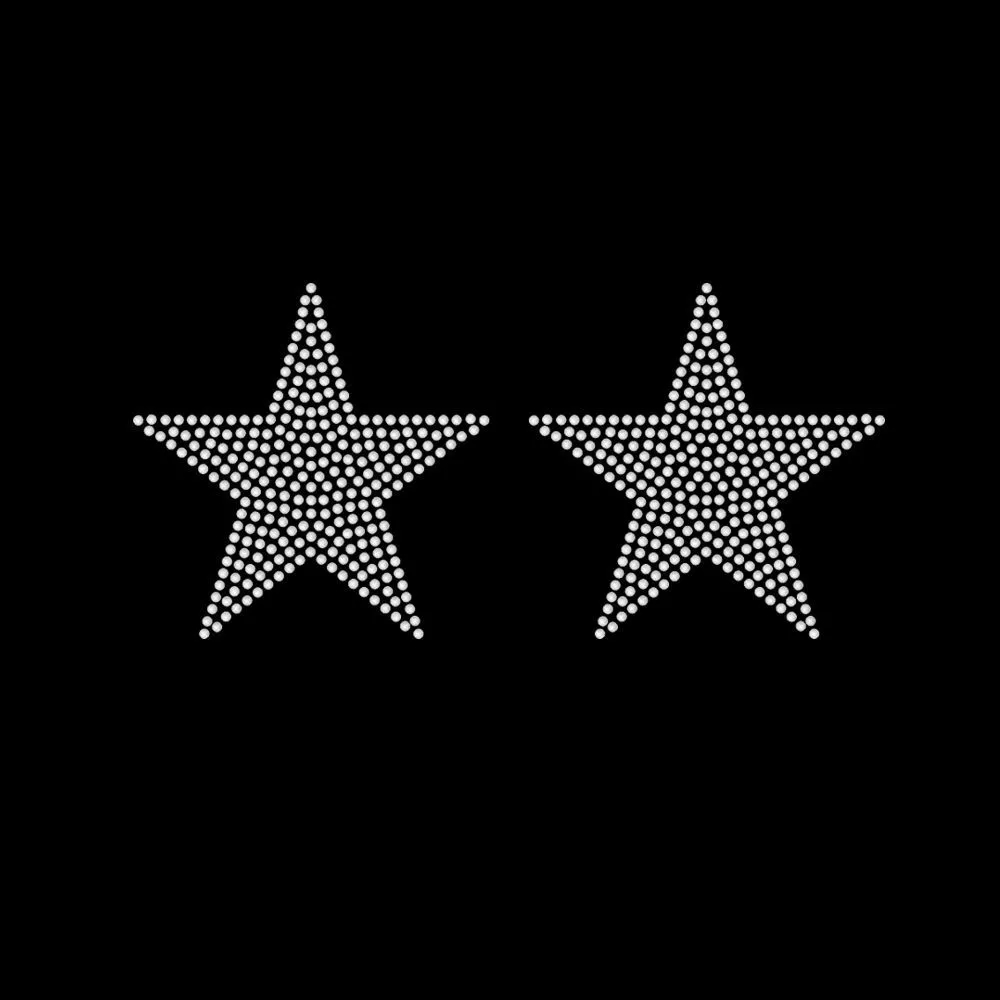 Estrela Par Strass Aplique Termocolante Hotfix | Brilho Intenso para Personalizar Roupas