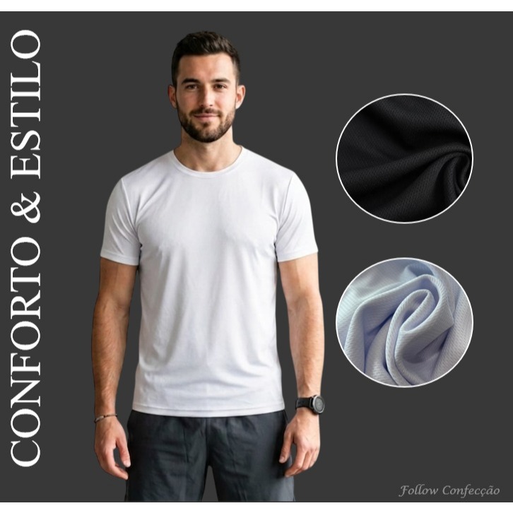 Camiseta Dry Fit Masculina Premium Academia Treino Blusa Confortável Musculação Corrida Tecido Fitness Envio Imediato