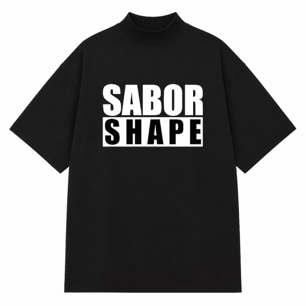 Camiseta Oversized Masculina Feminina Unissex Sabor Shape Gola Alta Streetwear Academia Malha Premium Lançamento