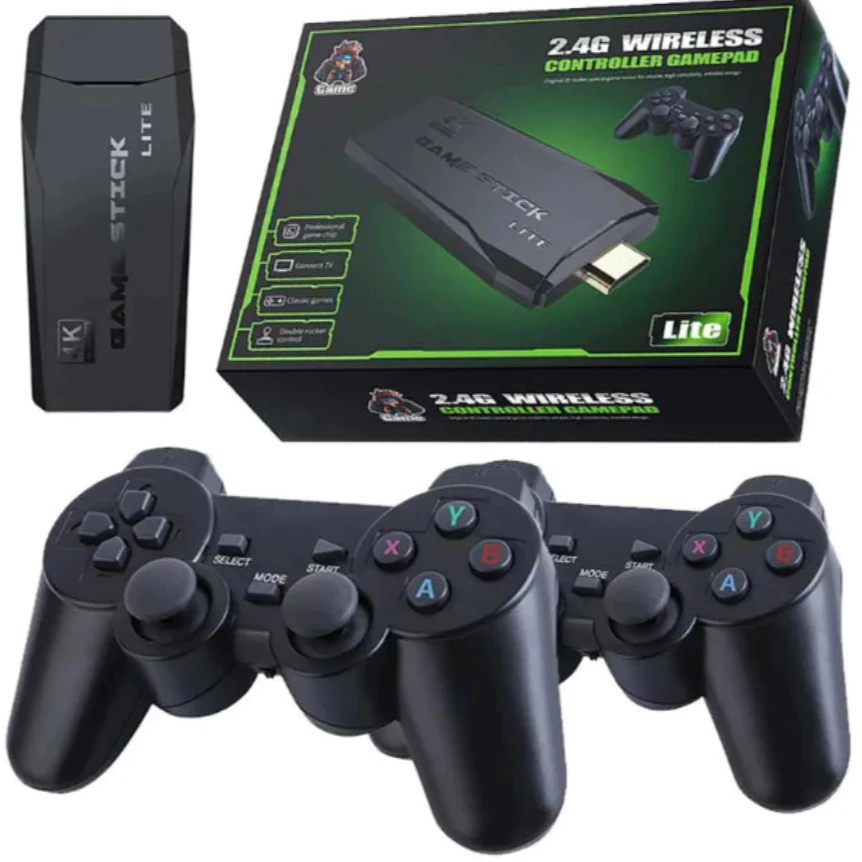 Video Game Retrô Lite Stick 4k, + 20.000 Jogos + 2 Controles
