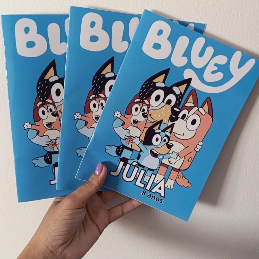 Livrinho Personalizado de Colorir Kit 50  – Lembrancinha Festa de Aniversário Infantil- Bluey