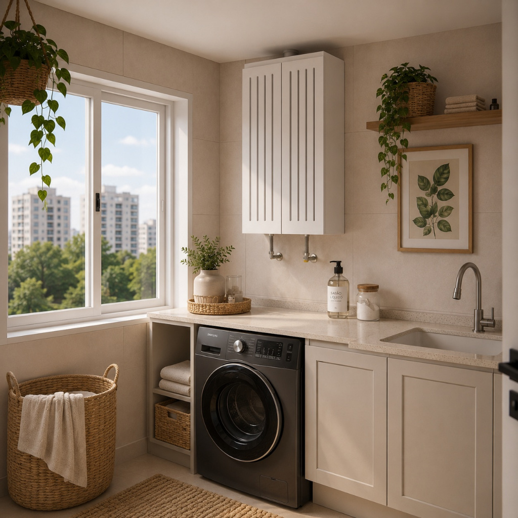 Movel Porta Aquecedor Agua Gas Junker Lavanderia Ventilação