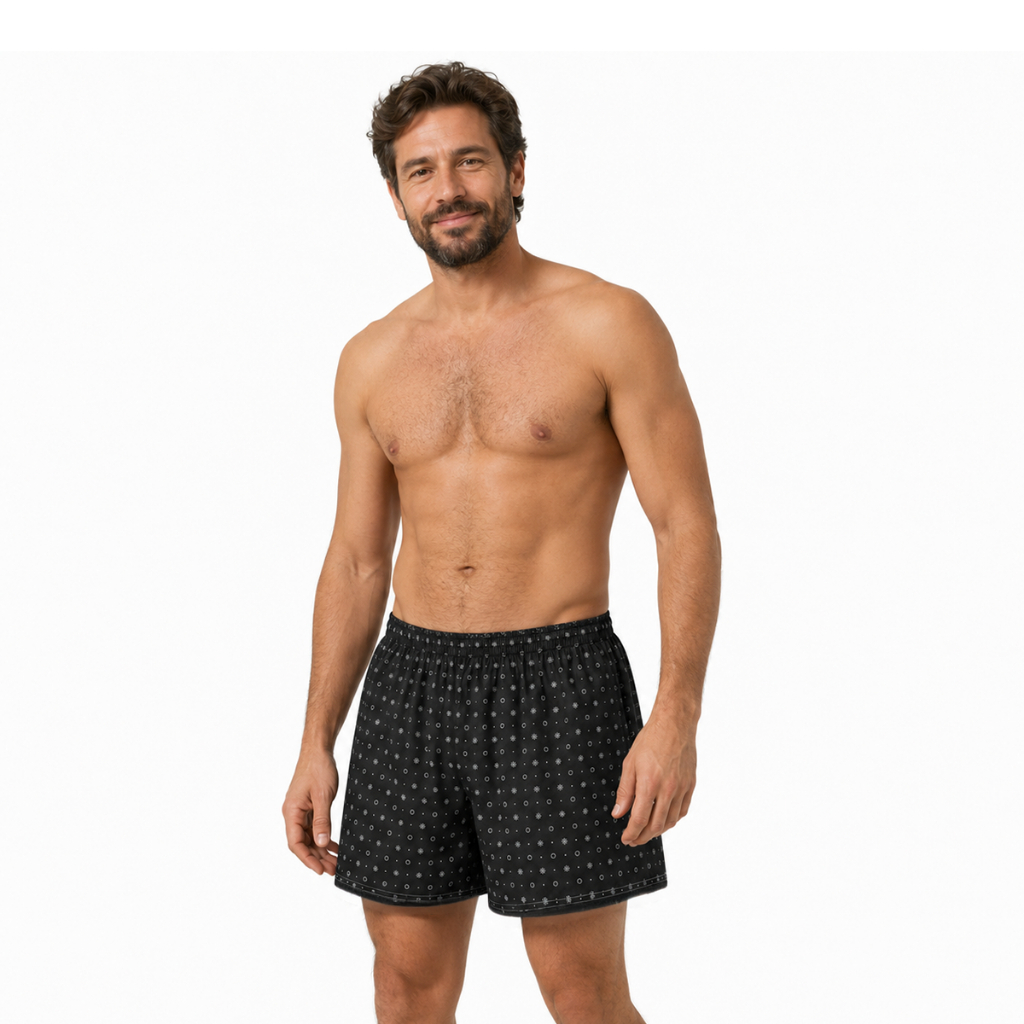Short de Pijama Samba Canção Masculino Adulto Poliéster Confortável Estampas Sortidas
