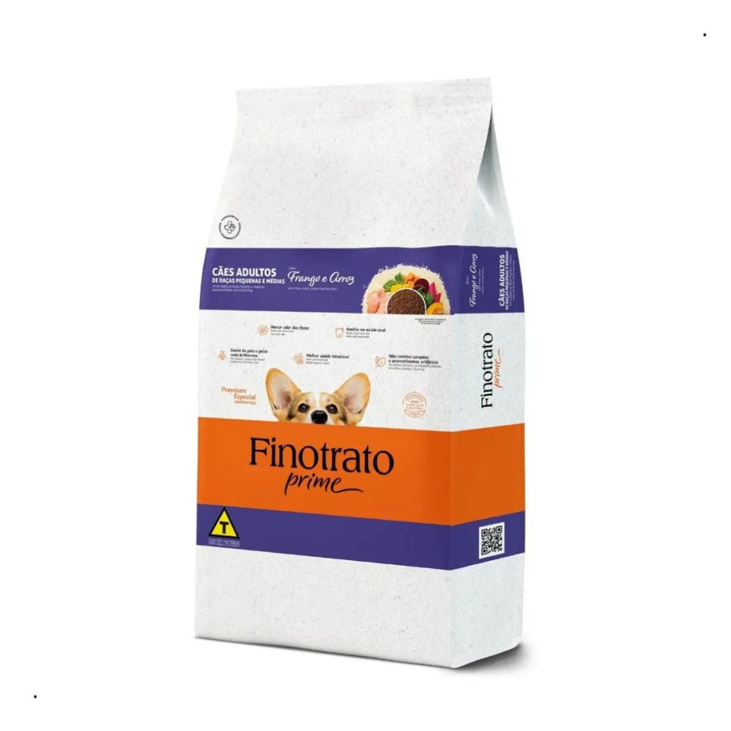 Finotrato Prime Frango E Arroz Cães Adulto De Raças Pequenas 15kg