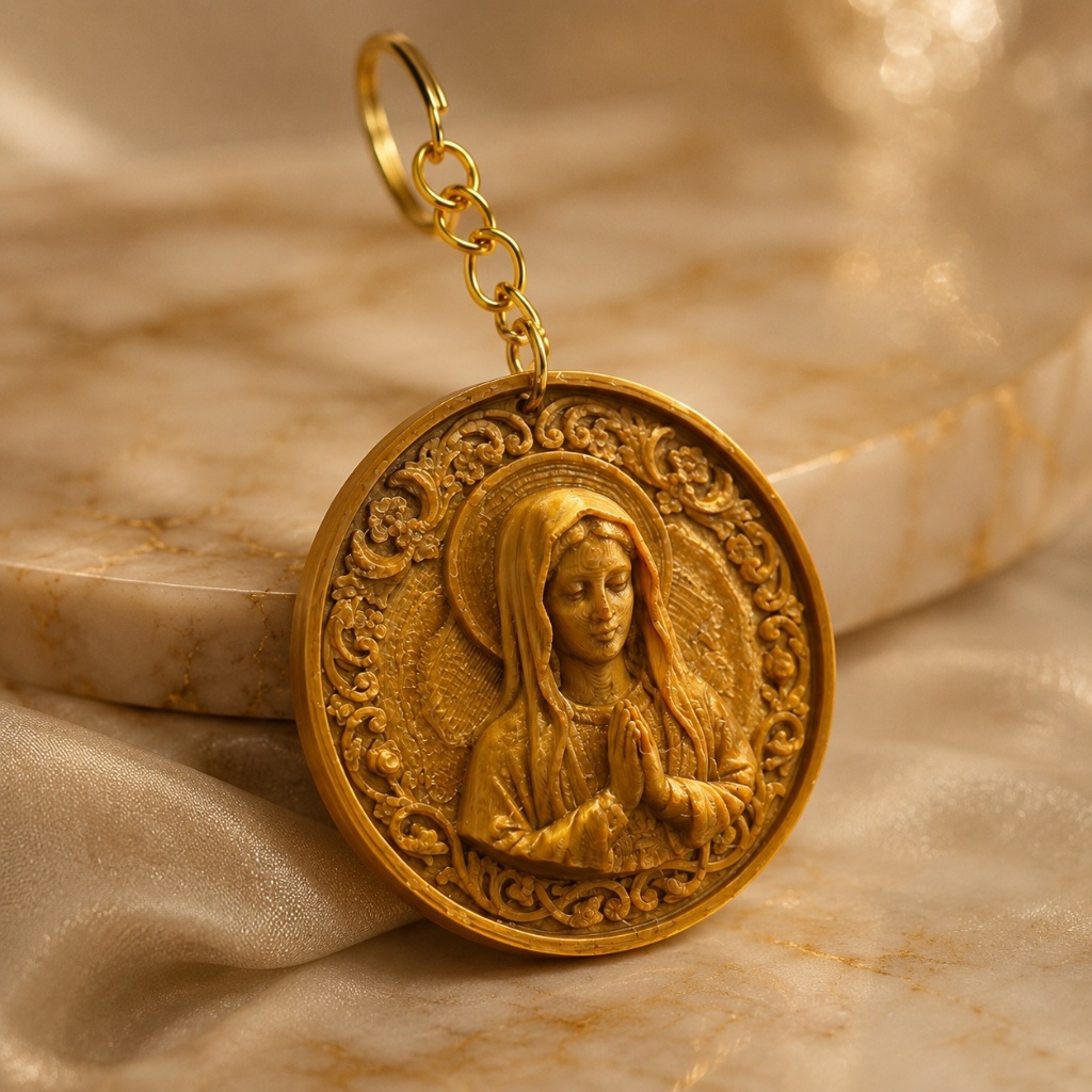 Chaveiro Nossa Senhora Aparecida 3D Silk Cobre Religioso Católico Presente Batizado Crisma Comunhão
