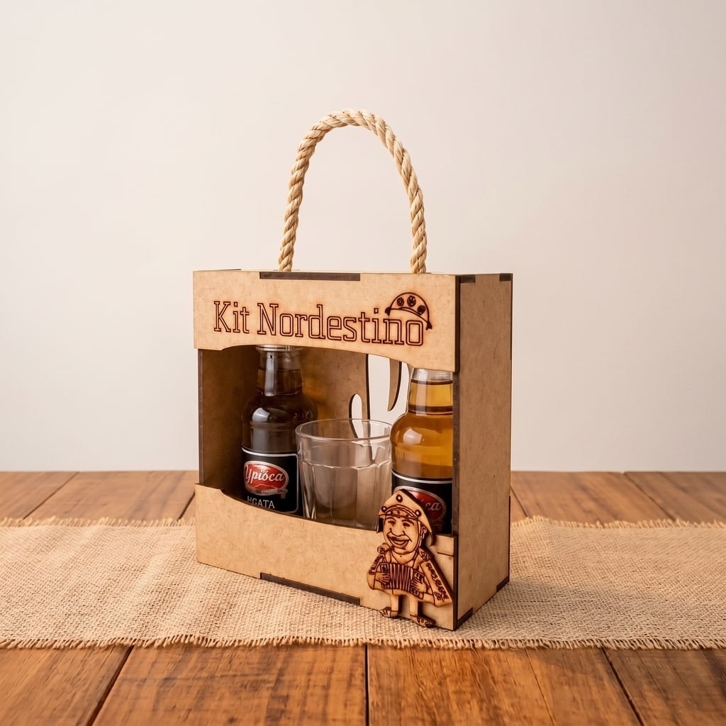 Kit Nordestino Copo Americano Cachaça Presente Lembrancinha