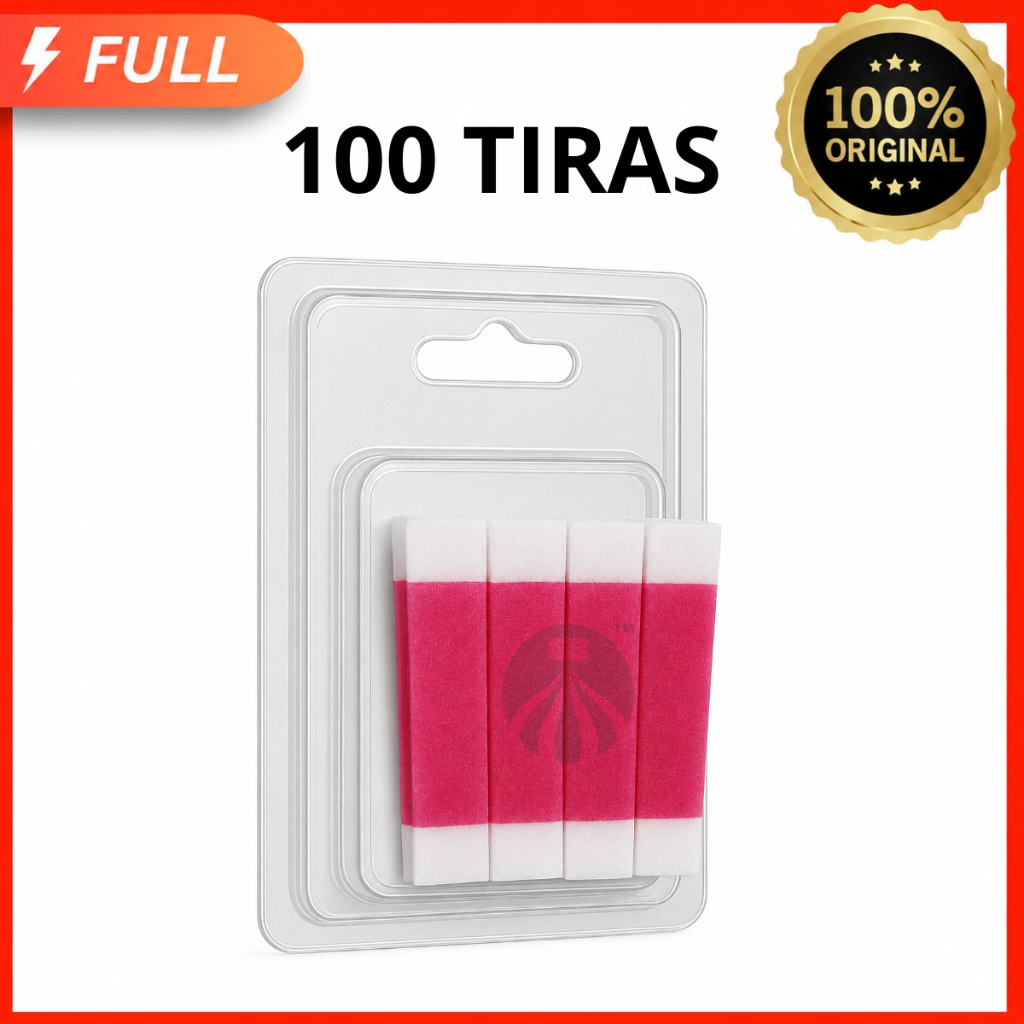 Brow Easy Tiras de Cera Depilatória Facial Tutti Frutti 100 Unidades Para Sobrancelhas e Buço — Prontas para Uso