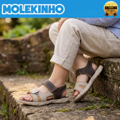 Papete Infantil Molekinho Sandália Menino Velcro Masculina Slide 2400139 Original