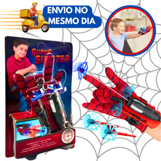 Luva Homem Aranha Lança Teia Infantil com Lançador Dardos Ventosa Presente Brinquedo Divertido Super Heroi