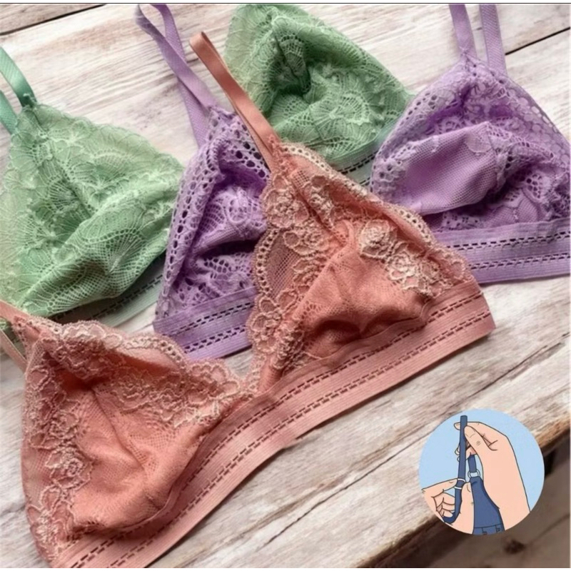 Kit Até 3 Sutiã Top Top de Renda Feminino com Forro - Conforto e Elegância.(Mais Vendido)